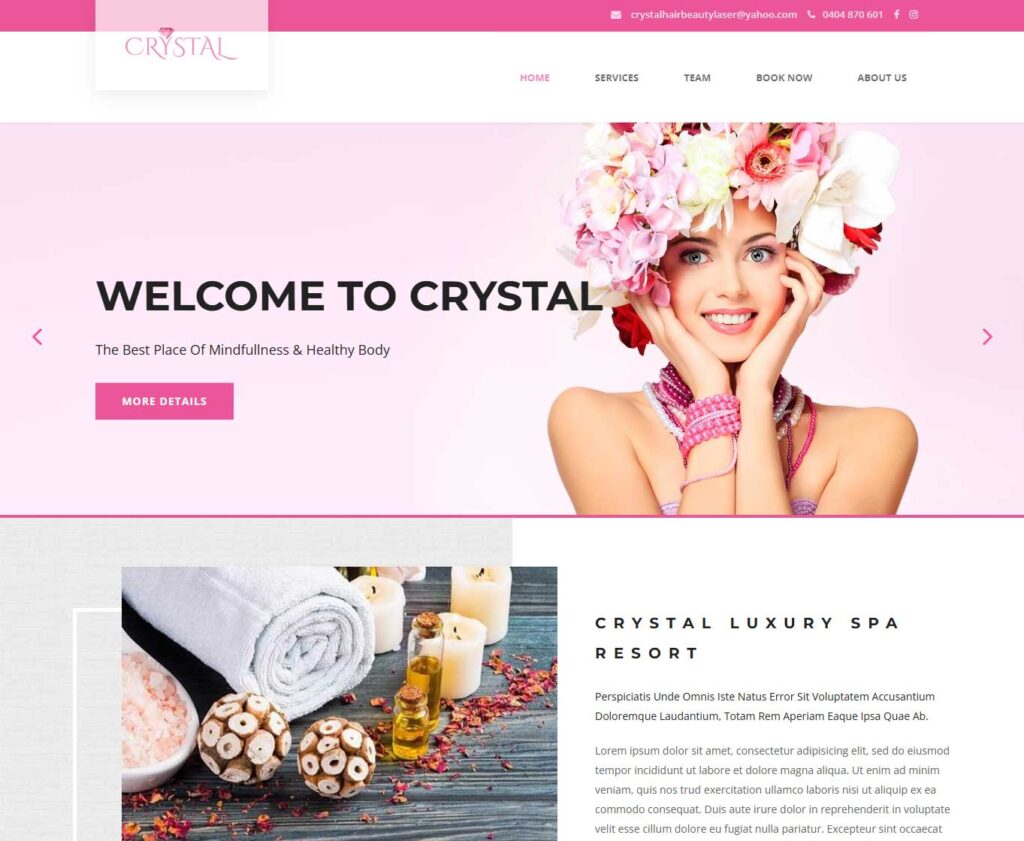 Crystal hair beaty laser wordpress theme