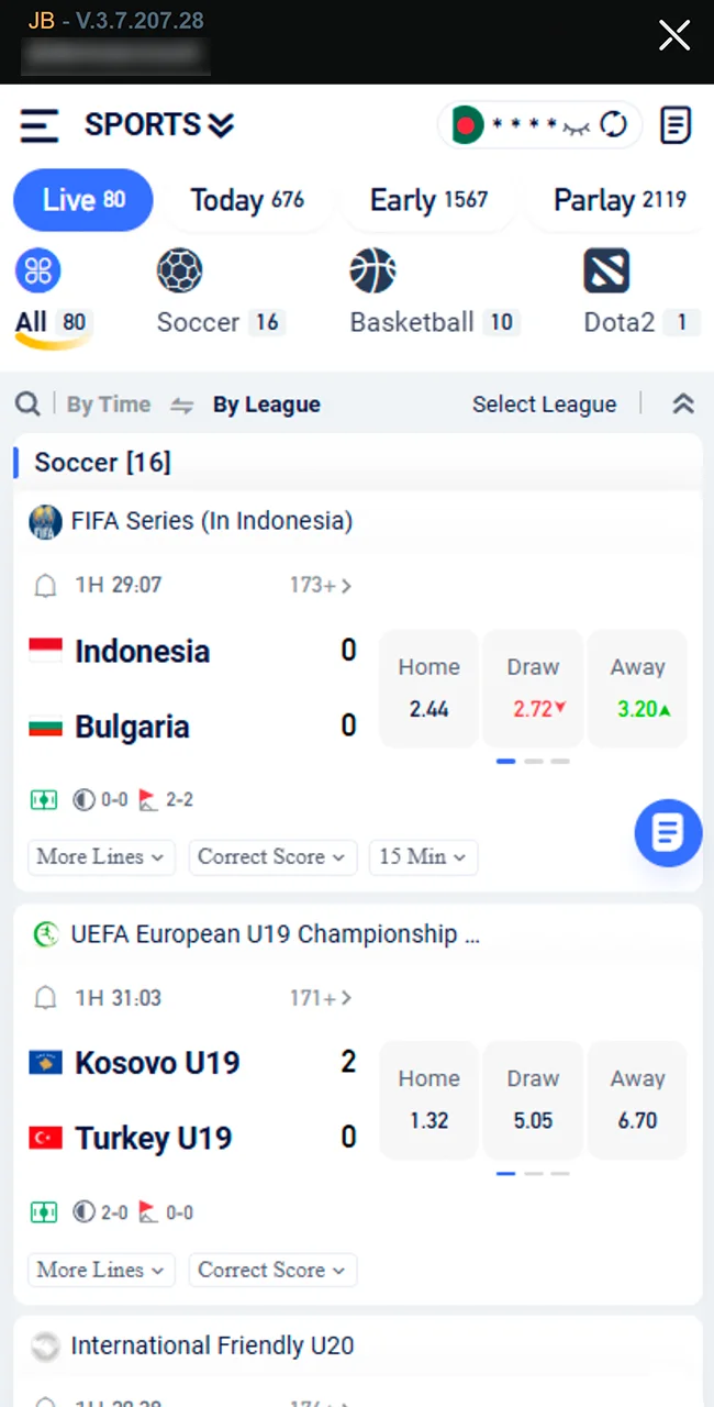 Explore the betting interface on the JeetBuzz site now.
